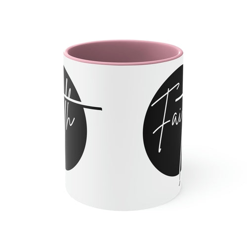 Two-tone Accent Ceramic Mug 11oz - Faith Illustration