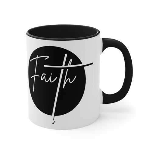 Two-tone Accent Ceramic Mug 11oz - Faith Illustration