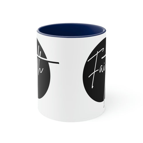 Two-tone Accent Ceramic Mug 11oz - Faith Illustration