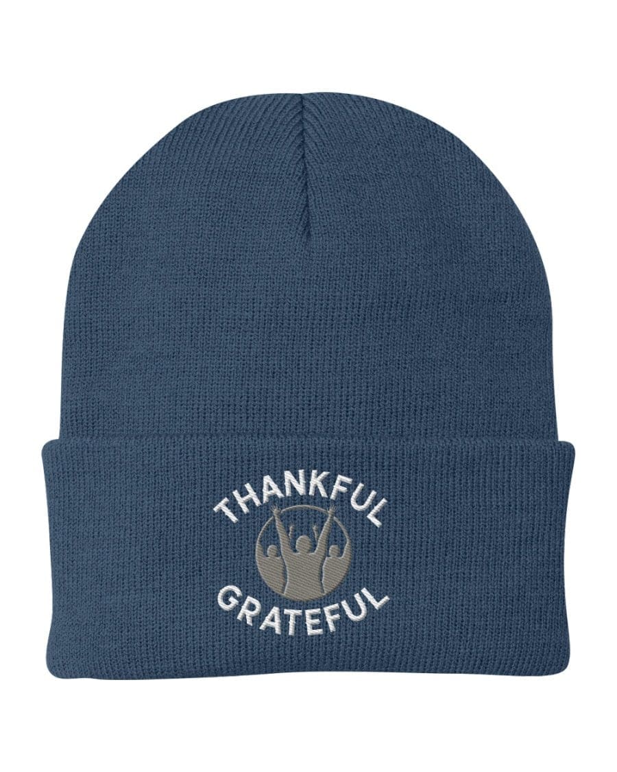 Beanie Knit Hat - Thankful Grateful Inspirational Winter Cap