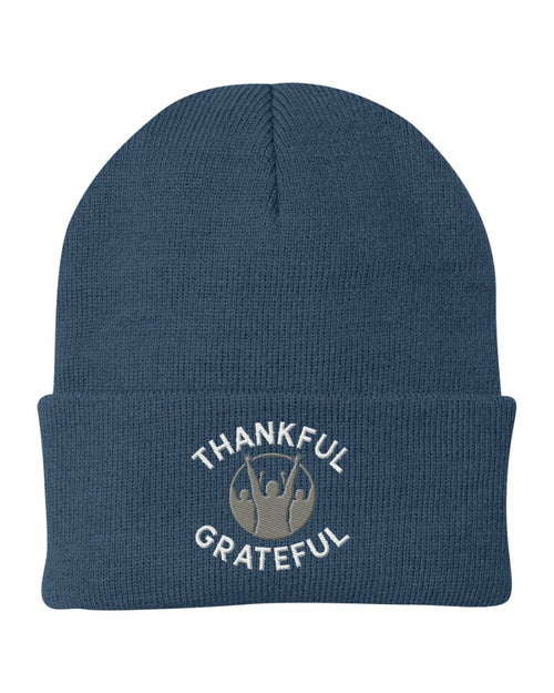 Beanie Knit Hat - Thankful Grateful Inspirational Winter Cap