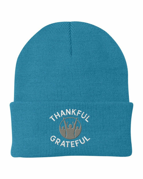 Beanie Knit Hat - Thankful Grateful Inspirational Winter Cap