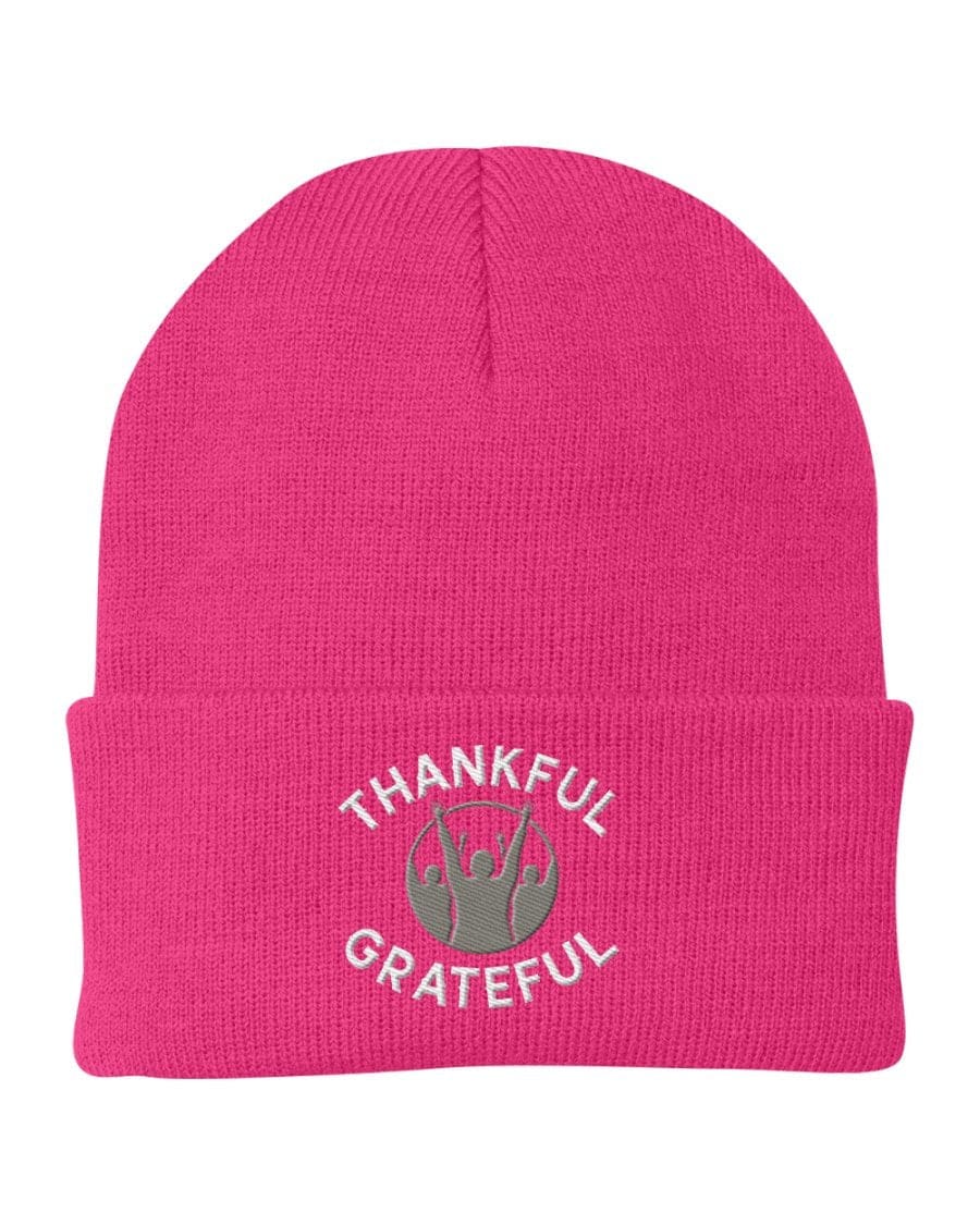 Beanie Knit Hat - Thankful Grateful Inspirational Winter Cap