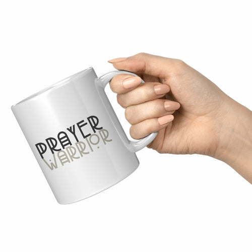 Coffee Cup, Decorative Ceramic Mug 11oz, Prayer Warrior Print